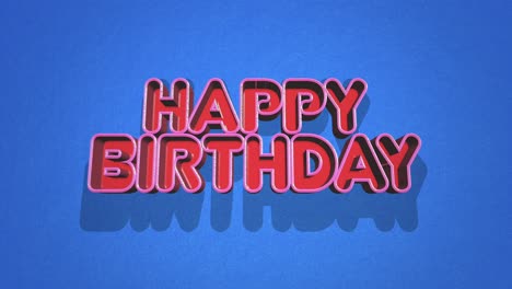 vibrante 3d feliz cumpleaños en rojo en azul una celebración de la alegría