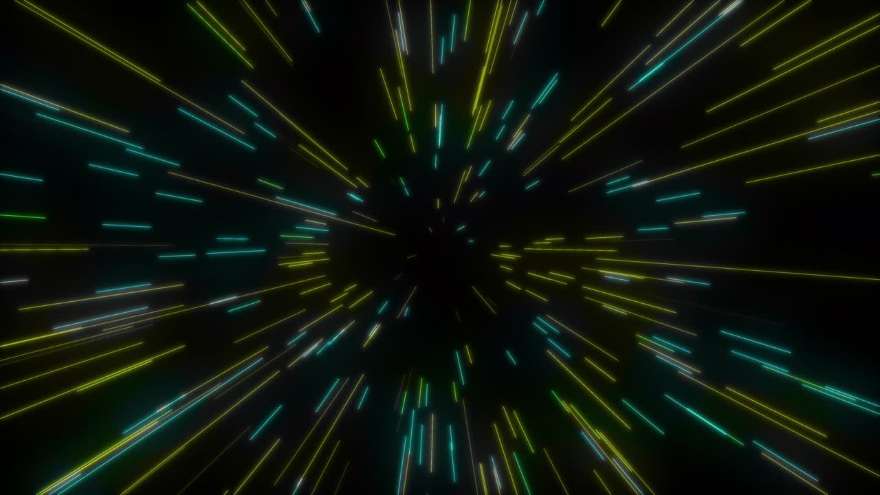 Warp speed background, light rays, representing space travel, or digital space.