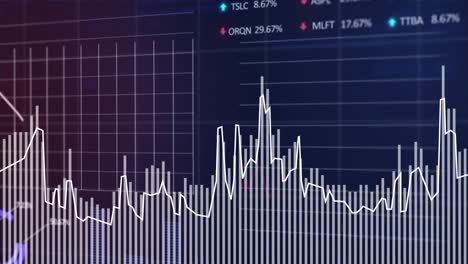 Animation-Der-Statistischen-Und-Börsendatenverarbeitung-Vor-Blauem-Hintergrund