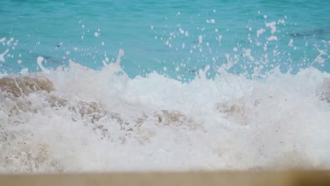 wave and foam of dirty and polluted water of the ocean