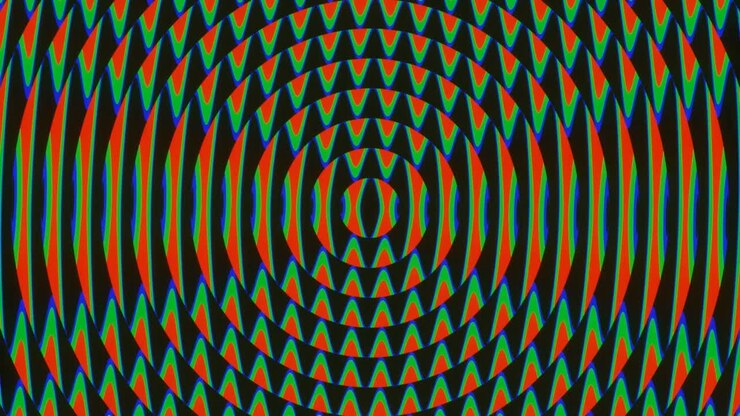 Animazione video 4K di uno sfondo astratto con motivo o texture circolare e lineare che cambia forma.