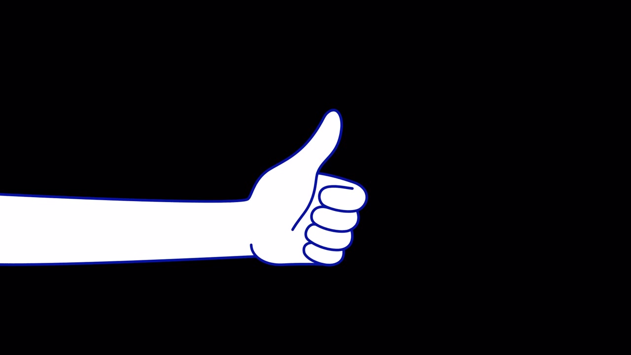 Animated White Hand Giving Thumbs Up Gesture