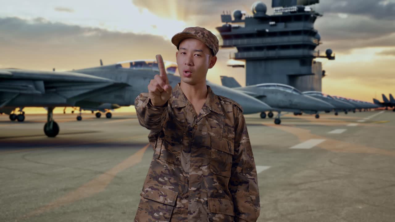 Military Personnel on Aircraft Carrier Deck