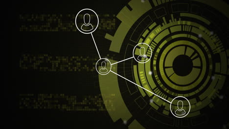 animation of media icons over scope scanning