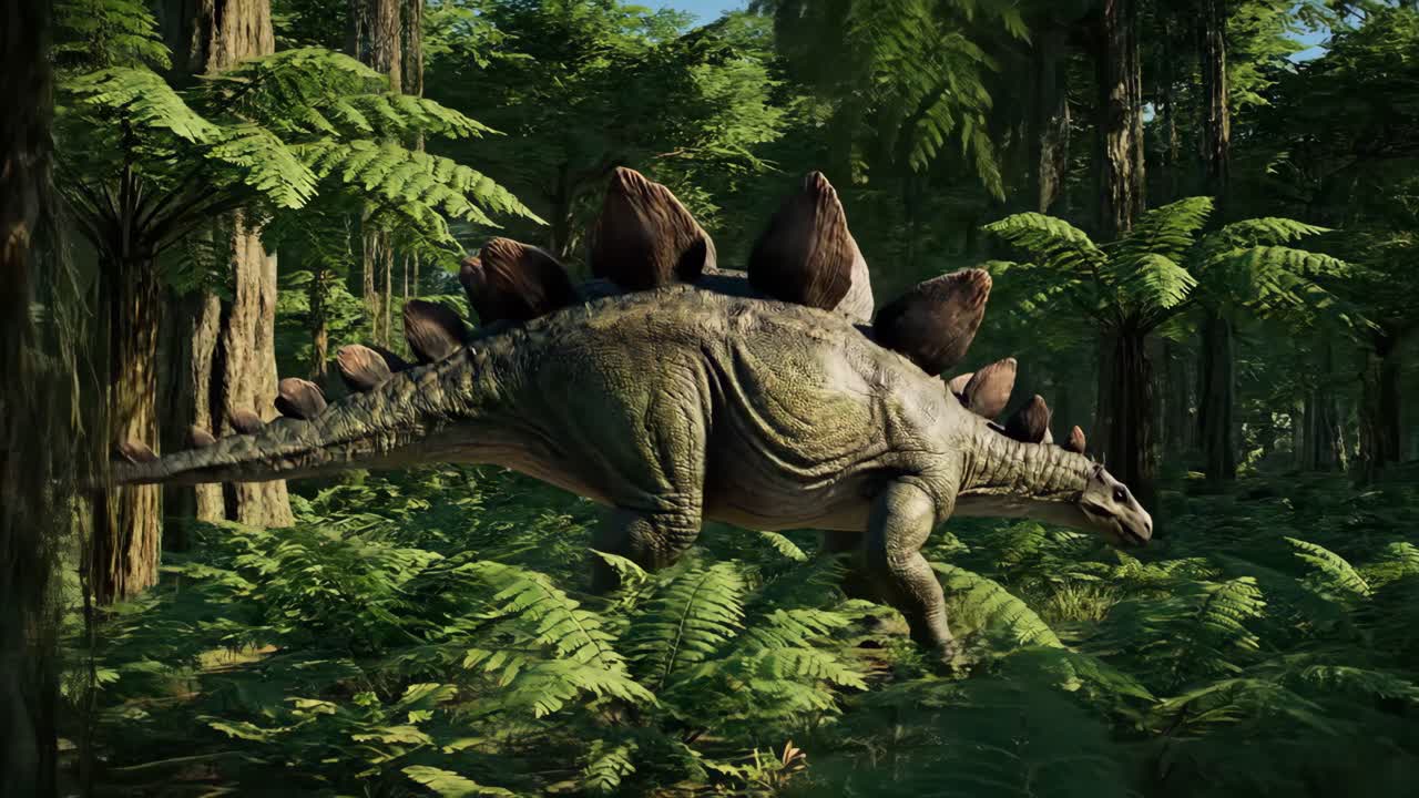 Stegosaurus in a Lush Forest