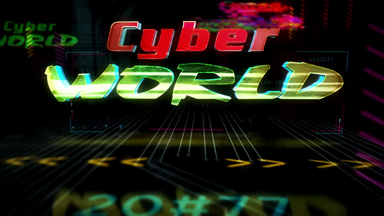 Cyberpunk style intro with Cyber world theme