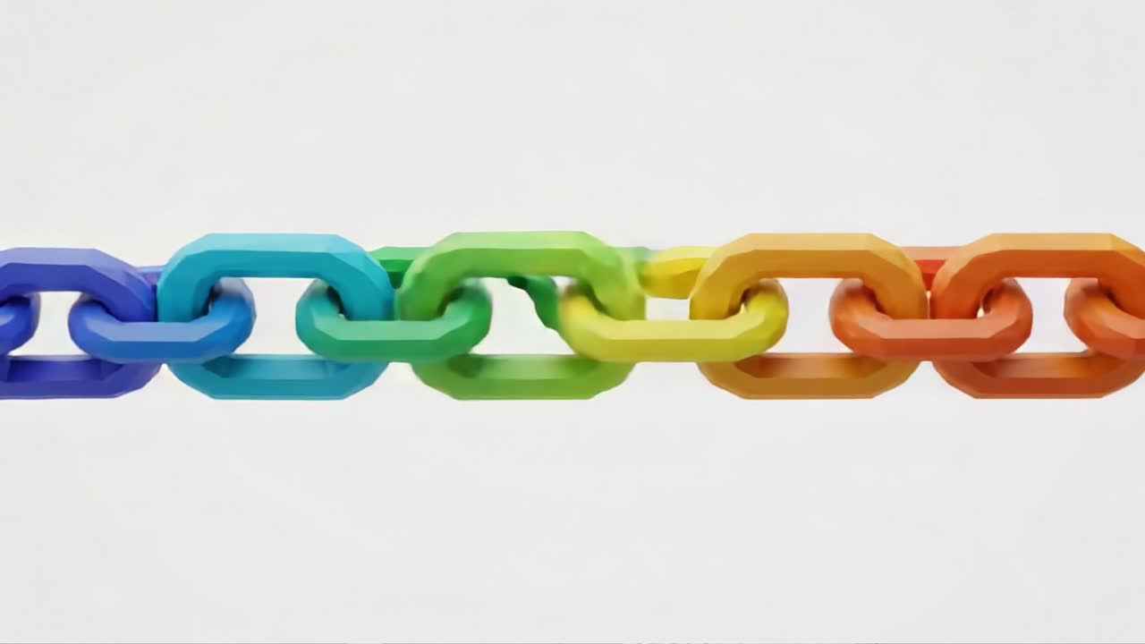 Colorful Chain Links in Rainbow Gradient