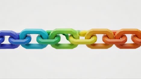 colorful chain links in rainbow gradient
