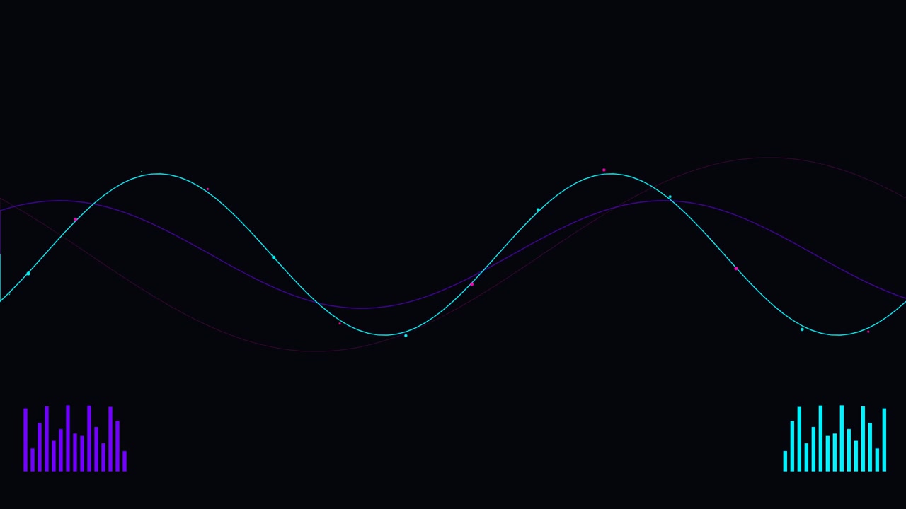 Abstract Digital Audio Waveform Visualization on Dark Background
