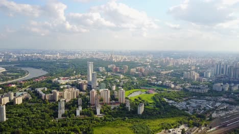 moscow cityscape aerial view