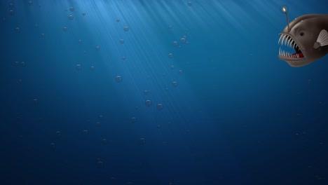 cartoon fish swimming through ocean depths