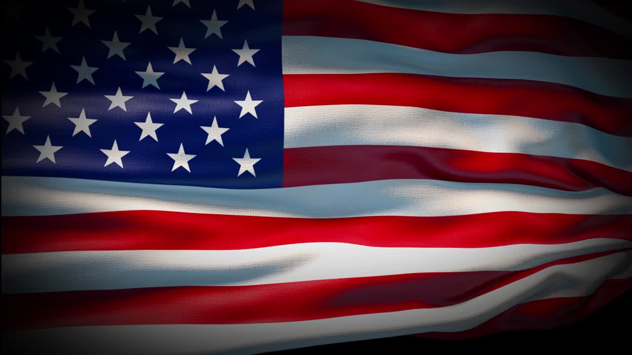 la bandera de los estados unidos está ondeando en un bucle sin costuras. la bandera estadounidense ondeando en el viento. la bandera nacional realista de 4k de estados unidos.