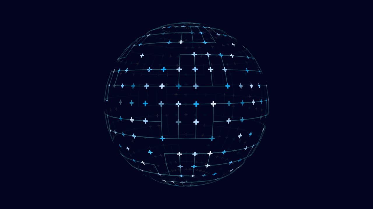 impresionante esfera de cuadrícula 3d con líneas verdes y puntos en fondo azul oscuro