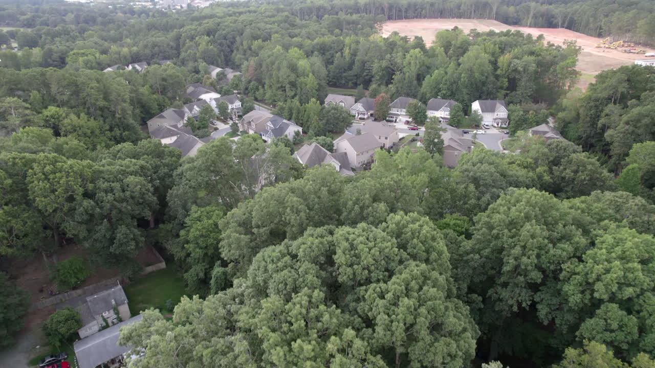 Drone over neighborhood, suburbs, and forests