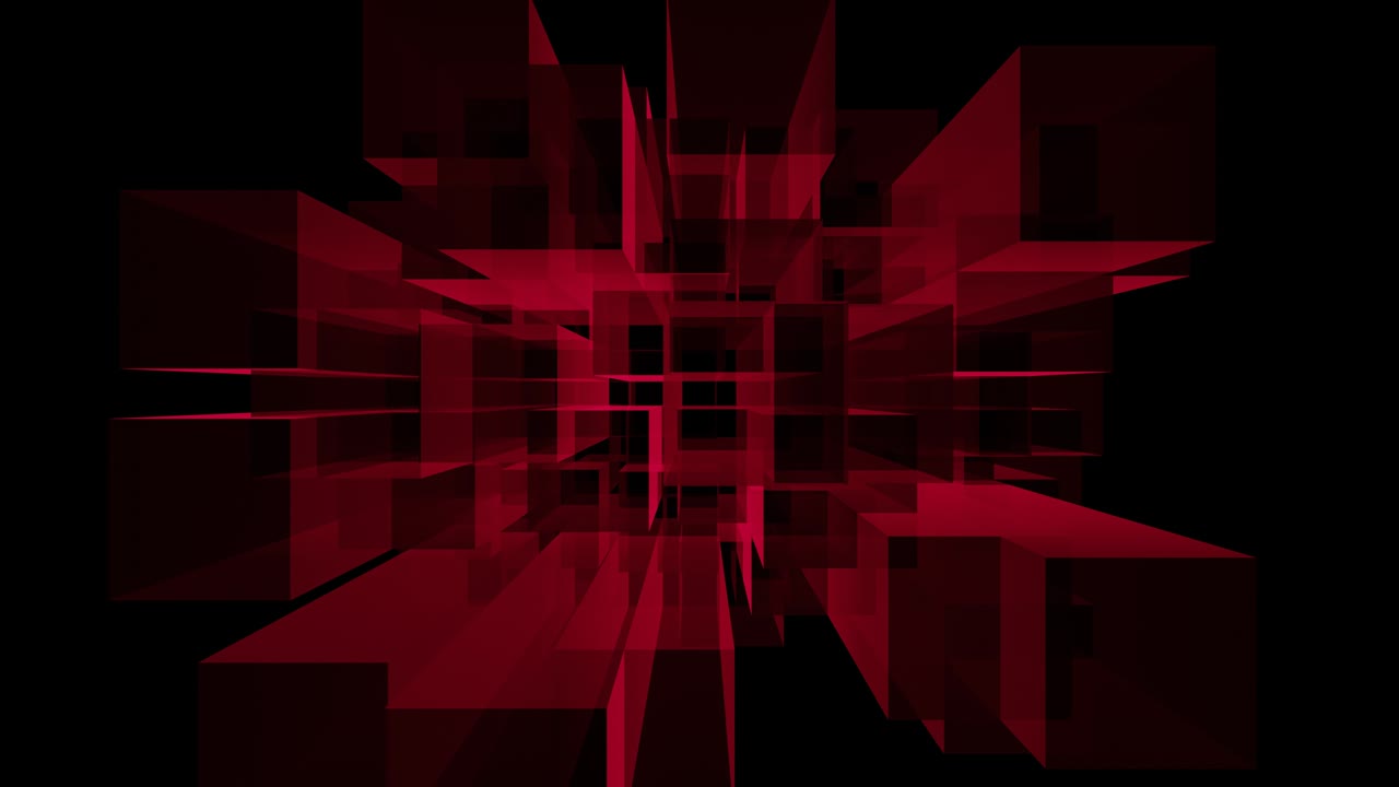 pulsación de prismas rojos transparentes.