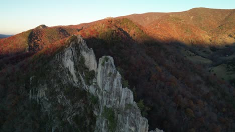 seneca rocks drone fall climbers summit evening