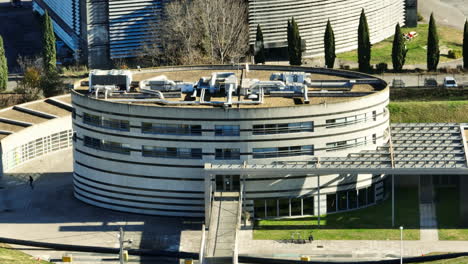 modern research facilities from above sunny aerial