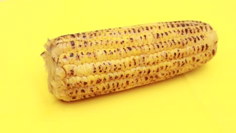 grilled corn on a yellow background