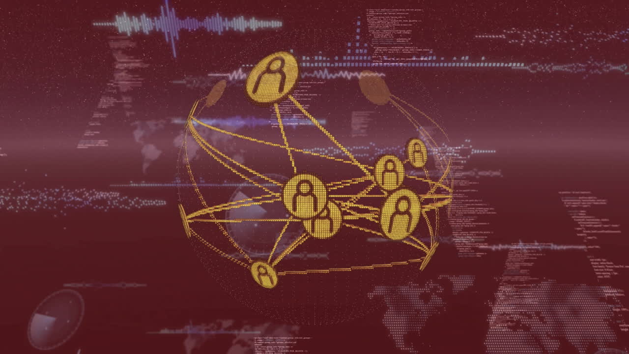 은 바탕에 디지털 글로브에 대한 연결 네트워크 및 데이터 처리 애니메이션