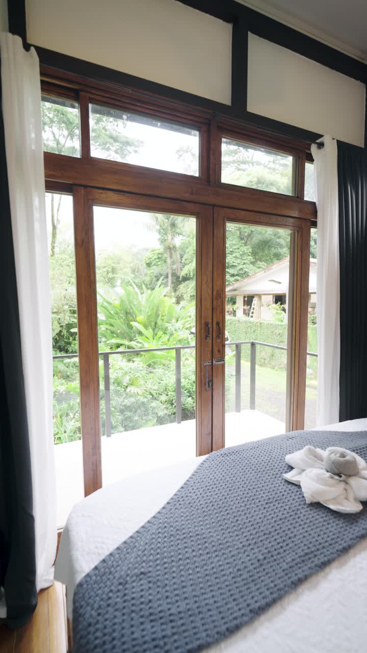 Cozy bedroom with view and natural light