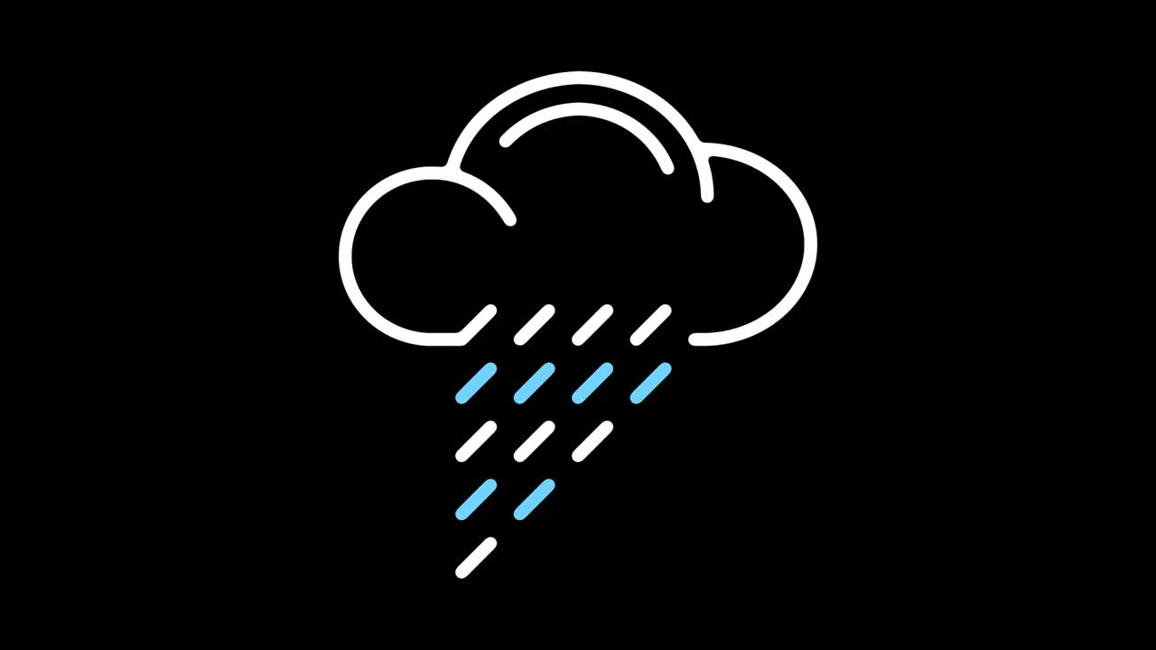 Local Weather Radar Line Icon Animation with Alpha