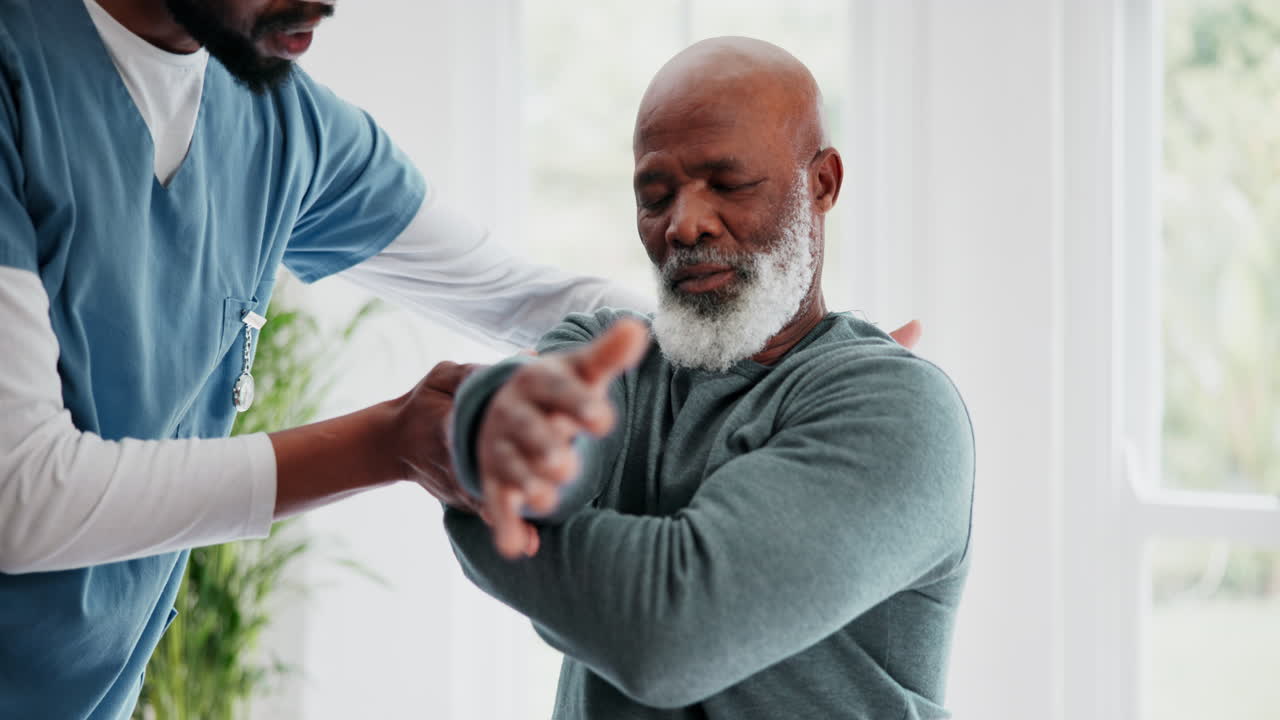 Elderly man, physiotherapy