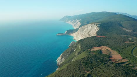 lefkada coastline aerial port katsiki nature