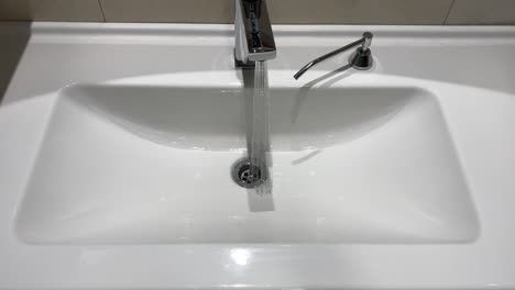 aerial view of water flowing from the tap