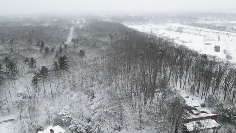 Antena-De-La-Capa-De-Nieve-Fresca-De-Una-Tormenta-De-Nieve