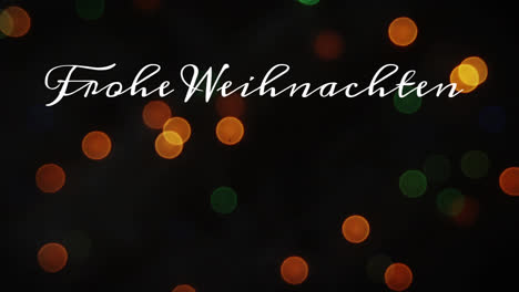 Animation-of-german-greeting-text-over-christmas-fairy-lights