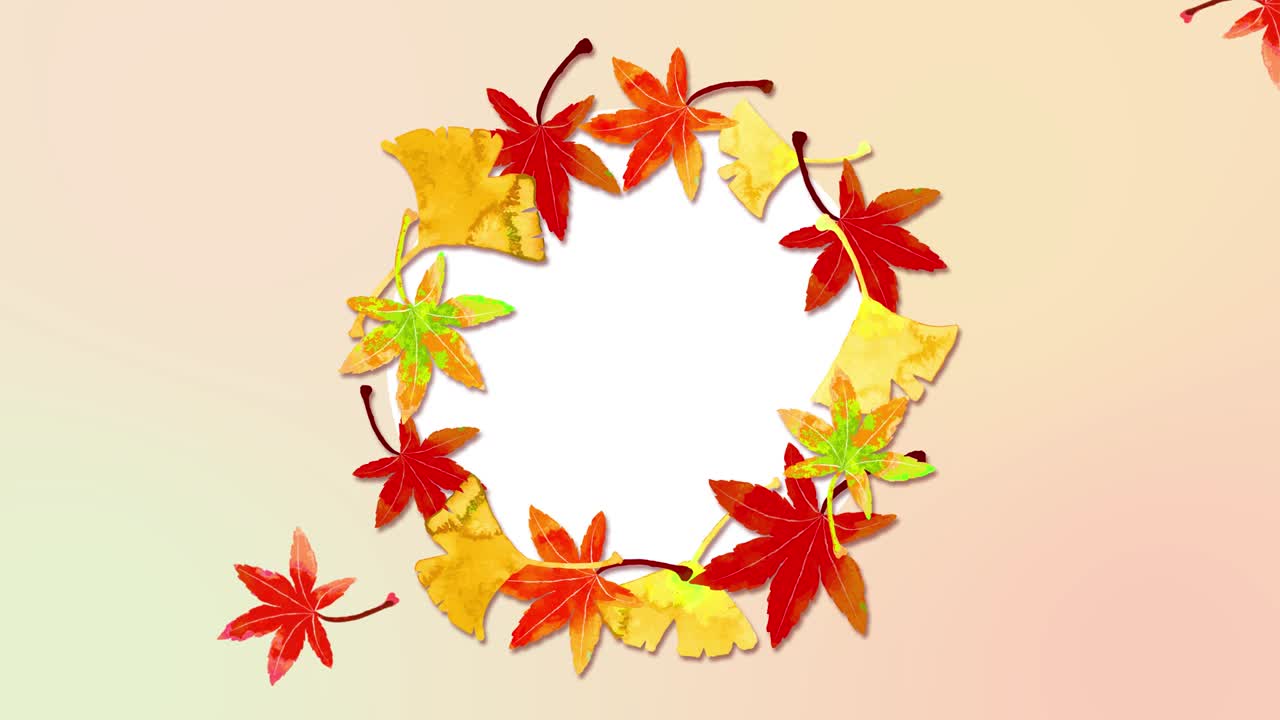 가을 잎 원과 배경 애니메이션