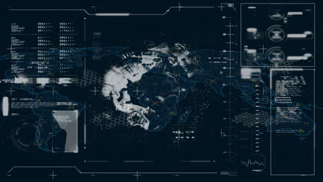 animación de las estadísticas y el procesamiento de datos financieros sobre un fondo negro.