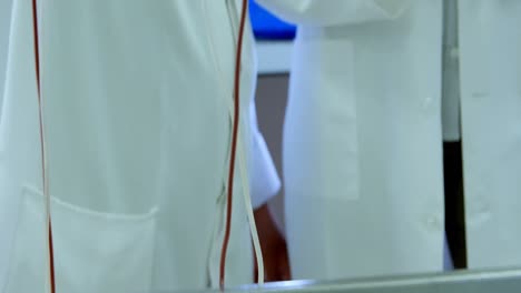 laboratory technicians analyzing blood bags 4k