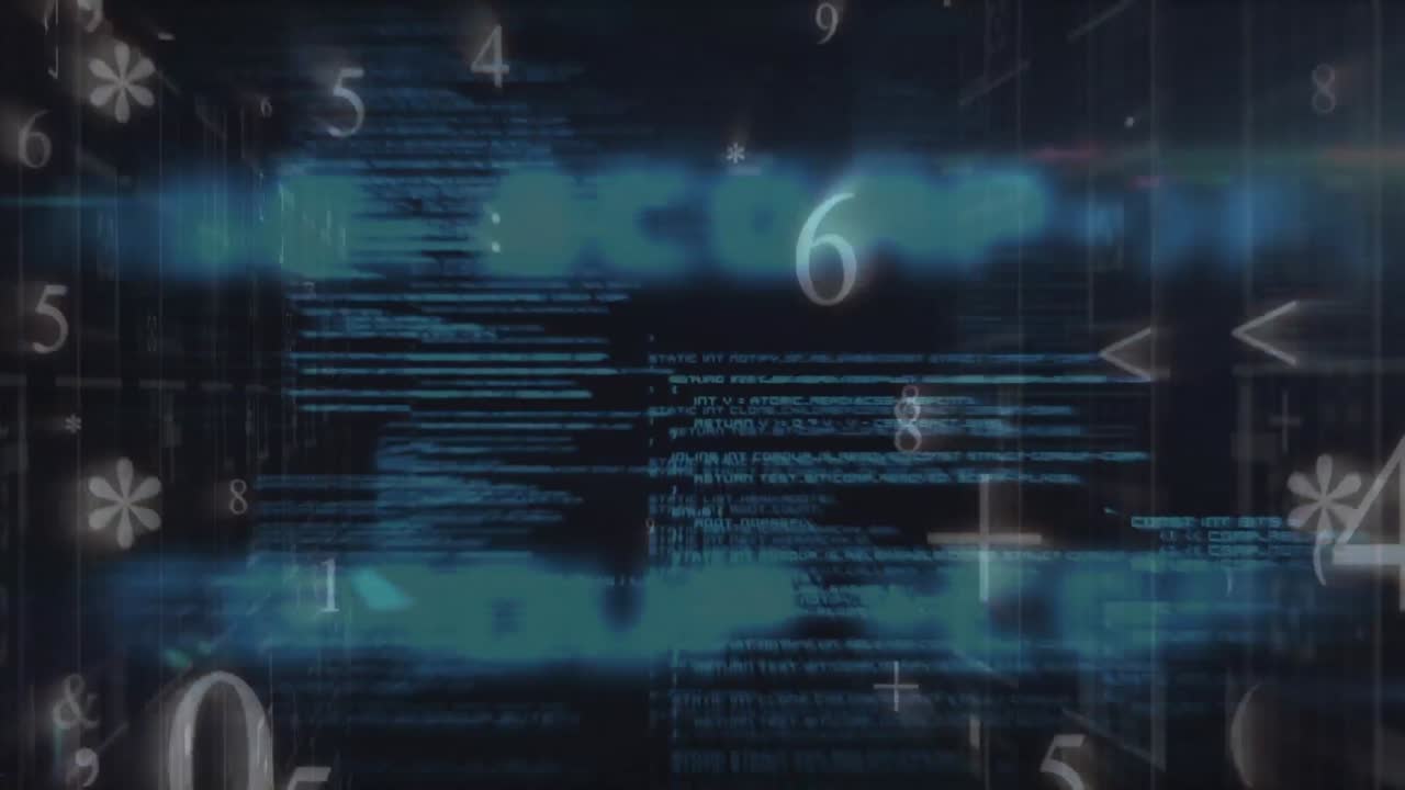 números matemáticos y símbolos que se oponen al procesamiento de datos