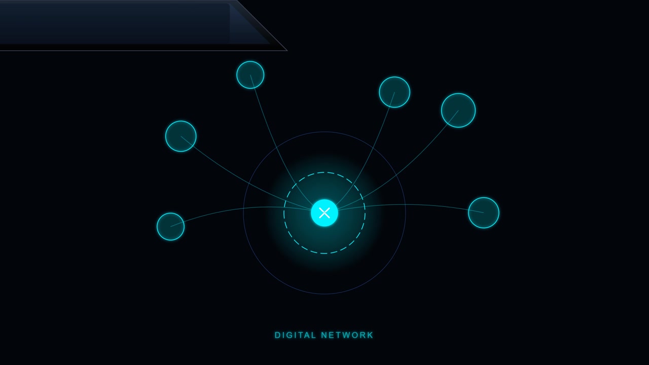 Animazione di interfaccia di rete digitale con nodi di connessione