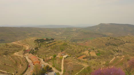 arid mountainous landscape near ports comarca in castellon, valencia, spain