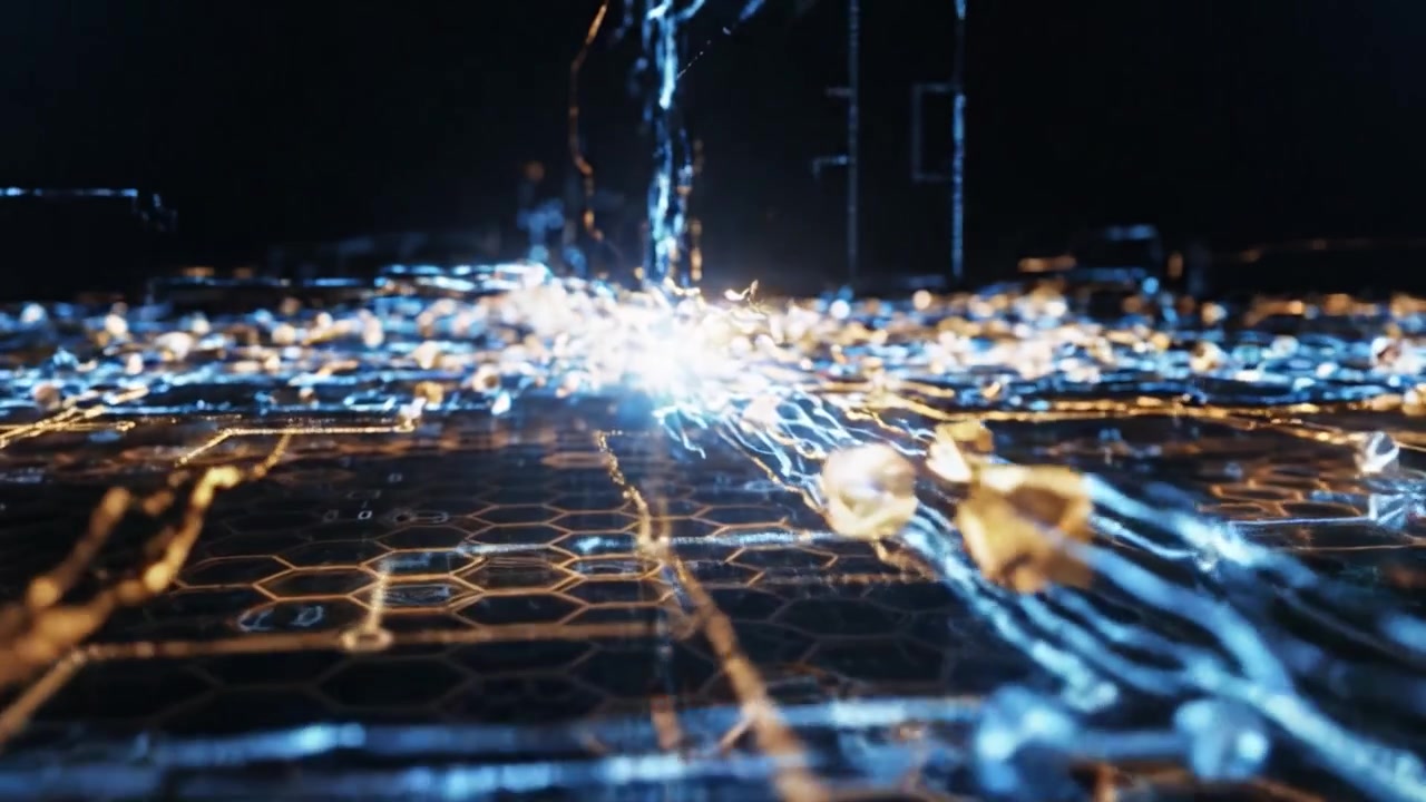 Dynamisk energiflow: Udforskning af fusionen mellem lys og teknologi i et moderne digitalt landskab, der indfanger essensen af innovation og konnektivitet.