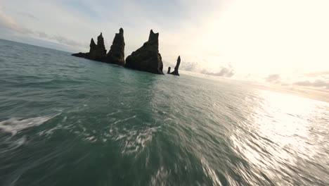 fpv drone races over reynisdrangar troll rocks capturing their mythical majesty