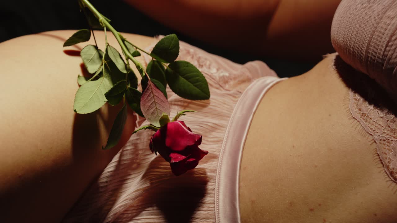 Red Rose on Lingerie