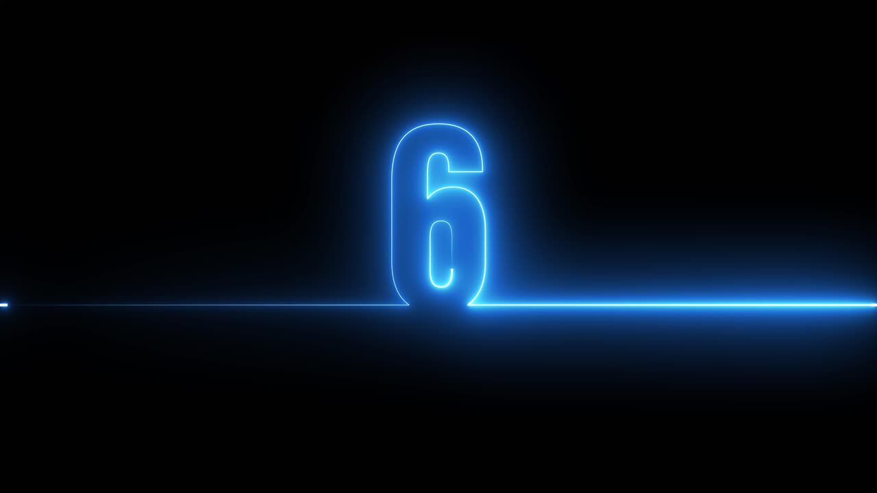 Neon Number 6