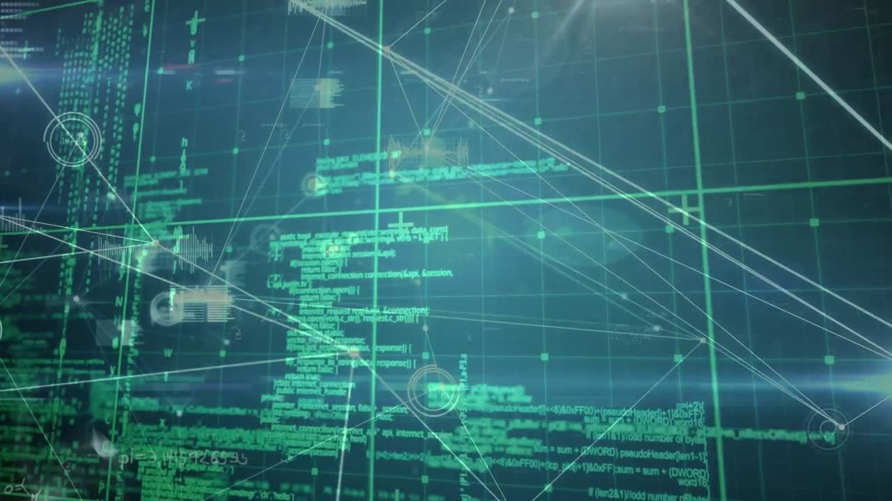 animação do processamento de dados sobre fundo preto