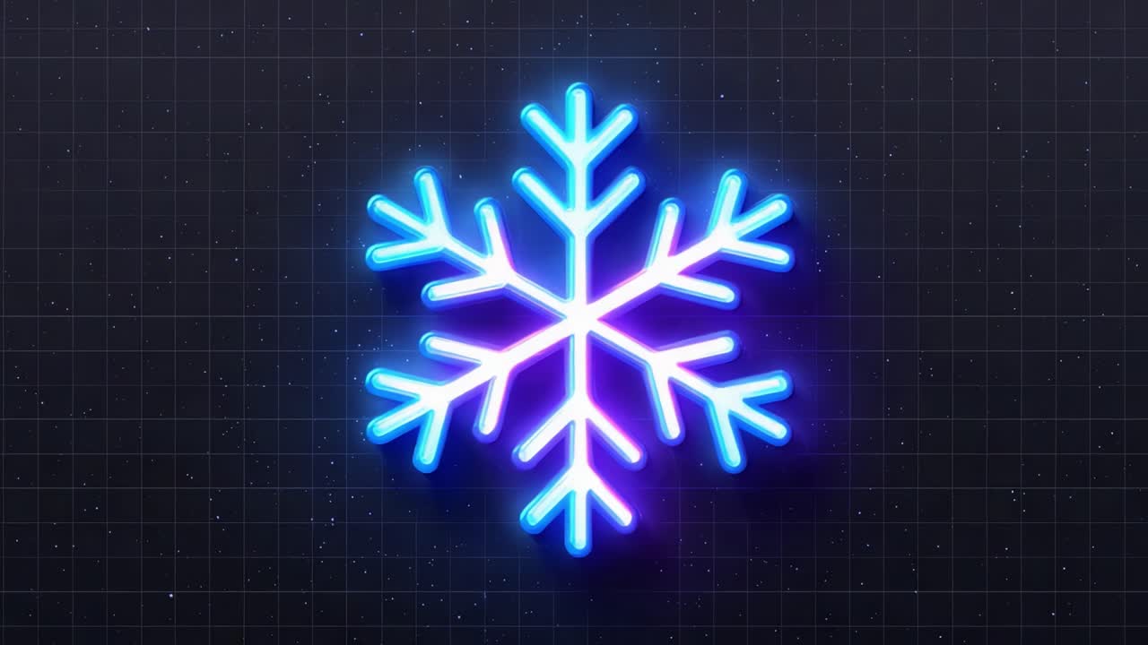 Captivating and Colorful Neon Snowflake Design Representing Winter Chilliness and Aesthetic Vibes Illuminated Against a Dark Background with a Modern Touch to Seasonal Decor