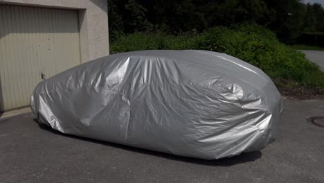 car cover blowing in the wind