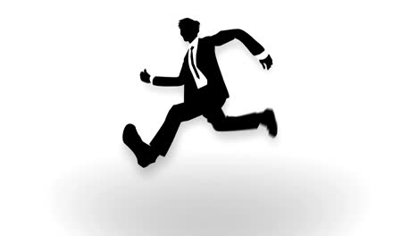 Male Silhouette Running, Businessman, Loop Animation,