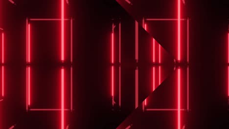 túnel geométrico de neón rojo