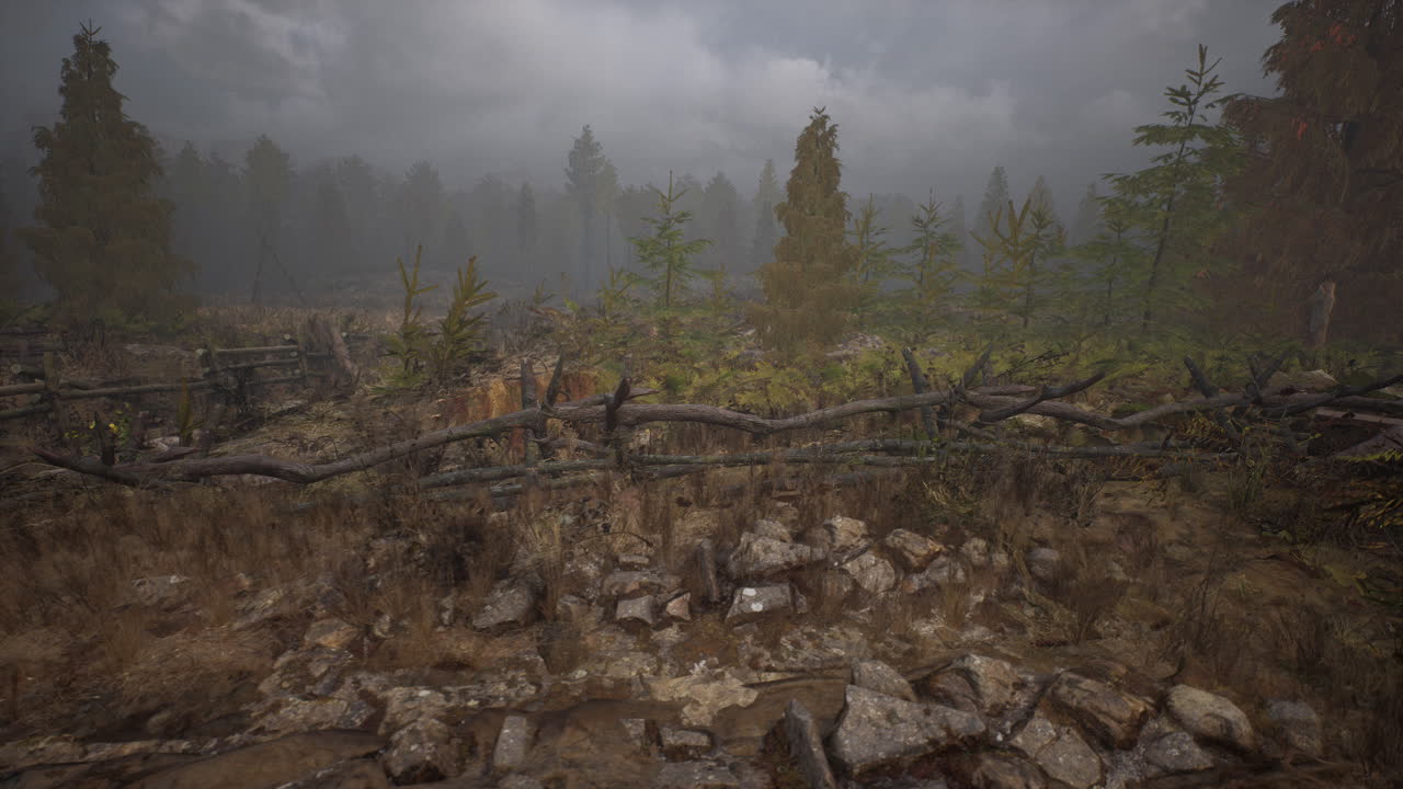 una vieja valla de madera con un campo de campo detrás de ella
