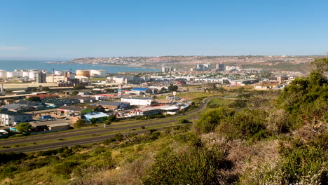 elevated view over mossel bay industrial area, garden route, south africa