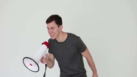 man with megaphone