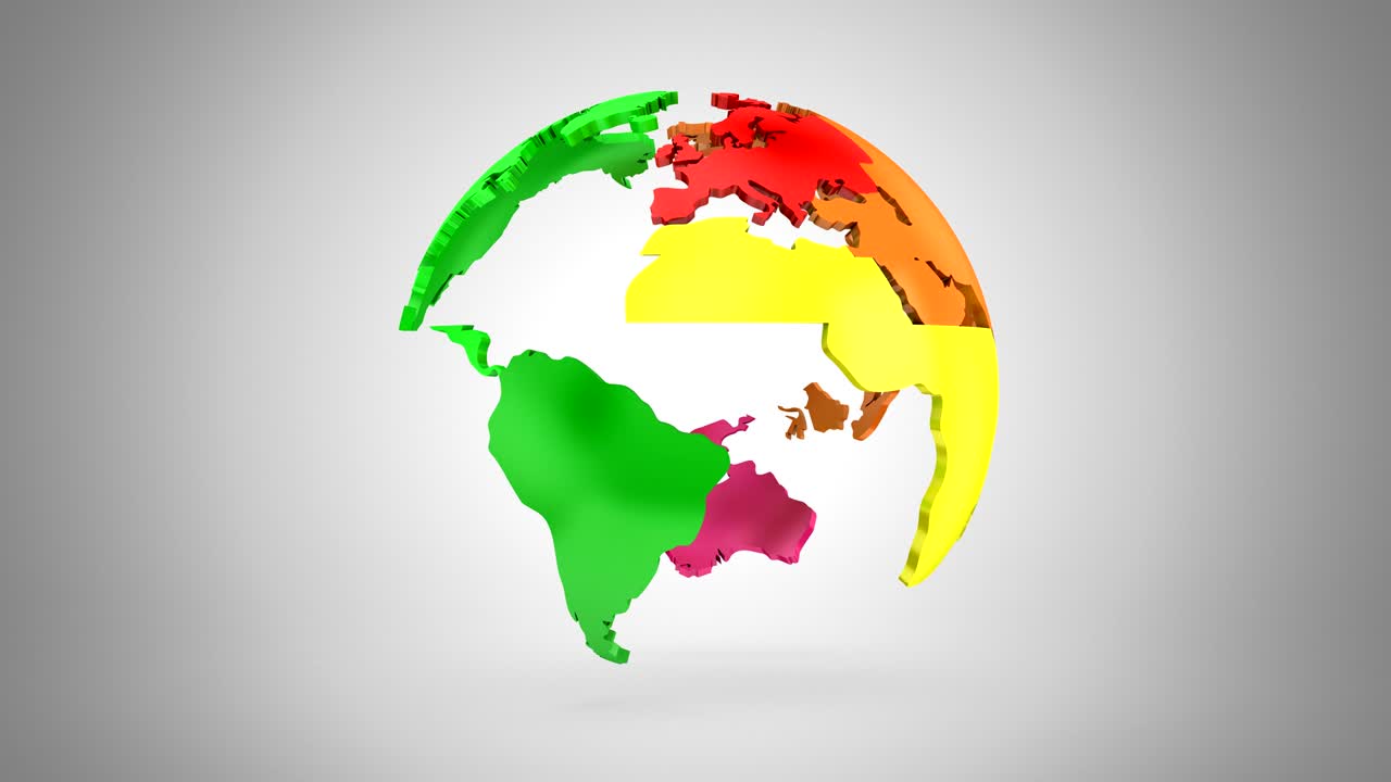 지구의 단계적인 회전