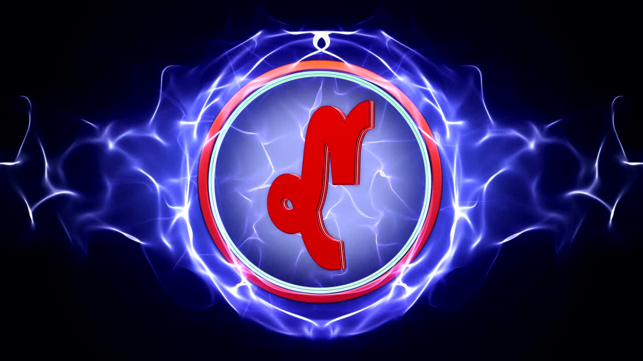 capricornio signo del zodiaco en partículas animación de anillo, fondo, bucle